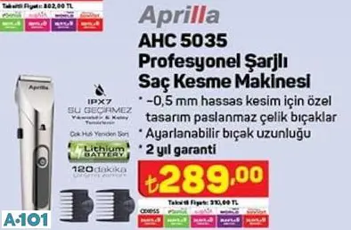 APRİLLA PROFESYONEL ŞARJLI SAÇ KESME MAKİNESİ